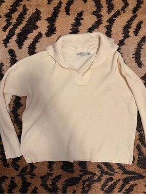 Vineyard Vines Cream Shawl-Collar Pullover Sweater